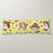 Vegan People Life - paddenstoelpatroon Lichaamskussen (Achterkant)