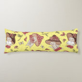 Vegan People Life - paddenstoelpatroon Lichaamskussen (Voorkant)