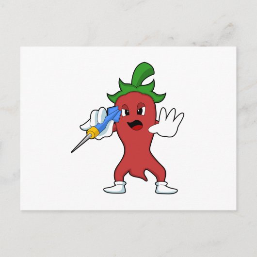 Vegan Pepper bij Darts met Dart.PNG Briefkaart (Voorkant)