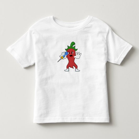 Vegan Pepper in Darts met Dart.PNG Kinder Shirts (Voorkant)