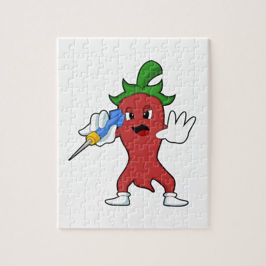 Vegan Pepper in Darts met Dart.PNG Legpuzzel (Verticaal)