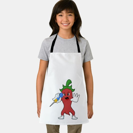 Vegan Pepper in Darts met Dart.PNG Schort (Insitu)