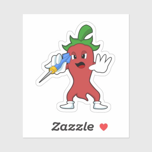Vegan Pepper in Darts met Dart.PNG Sticker (Vel)