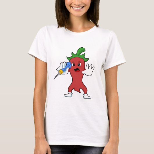 Vegan Pepper in Darts met Dart.PNG T-shirt (Voorkant)