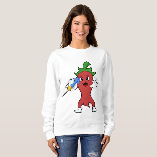 Vegan Pepper in Darts met Dart.PNG Trui (Voorkant volledig)