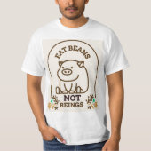 VEGAN PIG T SHIRTS VEGETARIAN T - SHIRTS (Voorkant)