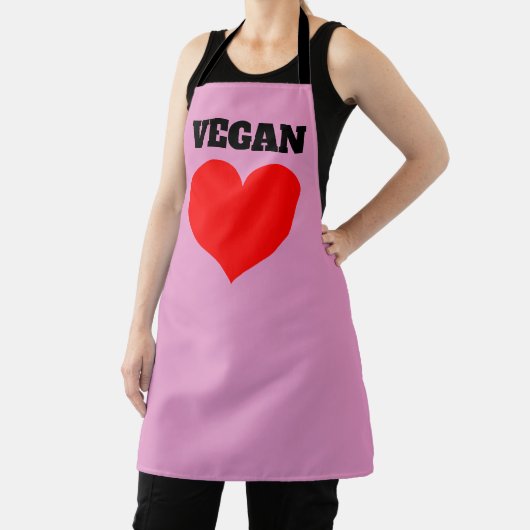 VEGAN PINK KITCHEN APRON SCHORT (Insitu)
