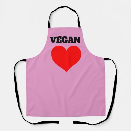 VEGAN PINK KITCHEN APRON SCHORT (Voorkant)
