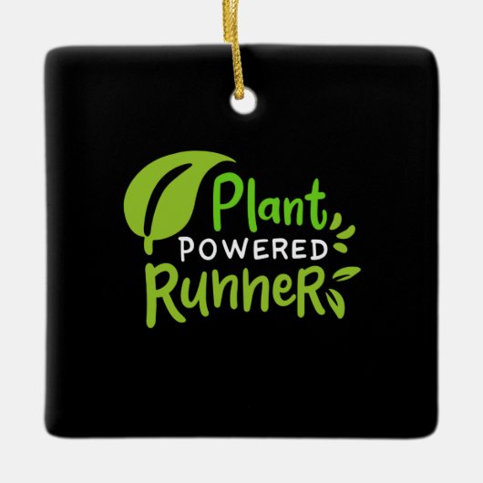 Vegan - Plant Powered Hardloper Keramisch Ornament (Voorkant)