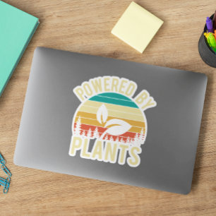 Vegan Plant Powered Retro Sticker