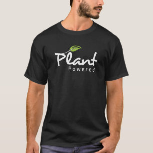 Vegan "Plant Powered" zwart t-shirt