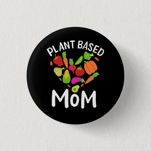 Vegan - Plantaardige Moeder Ronde Button 3,2 Cm (Voorkant)