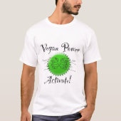 Vegan Power Activate. Mannen overhemd T-shirt (Voorkant)