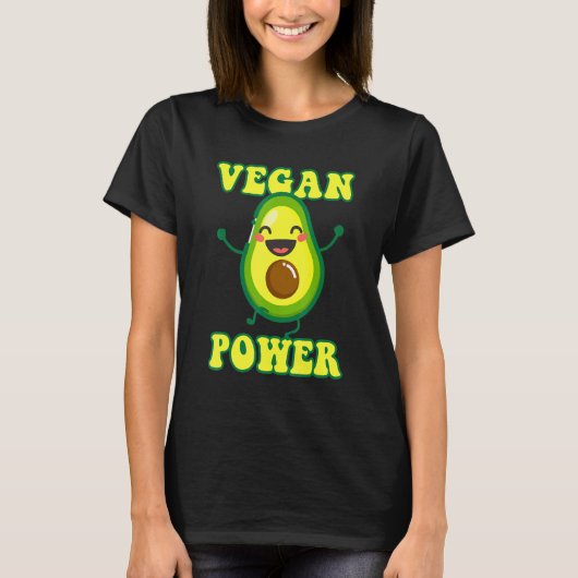 Vegan Power avocado groenten gezondheid Vegetarisc T-shirt (Voorkant)