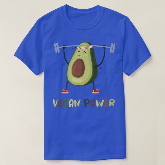 Vegan Power Avocado Gym Workout Fitness T-shirt (Design voorkant)