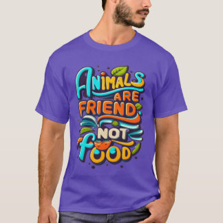 Vegan Power Dieren Zijn Vrienden Niet Voedsel retr T-shirt