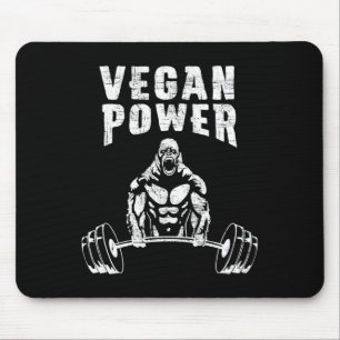 Vegan Power Gorilla Bodybuilding Gym Workout Desig Muismat