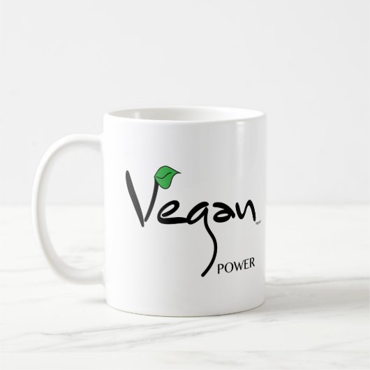 Vegan Power met Green Leaf Cool Koffiemok (Links)