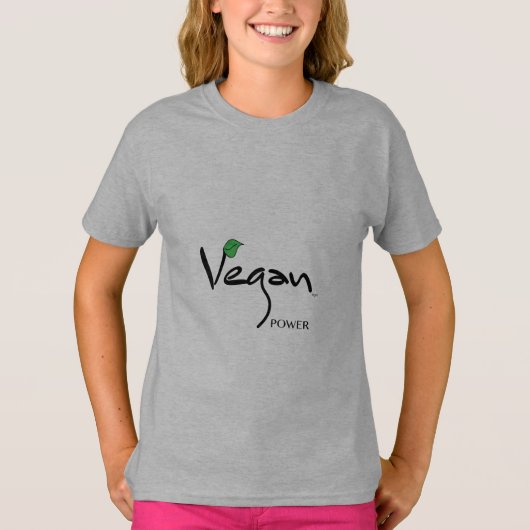 Vegan Power met Green Leaf Cool T-shirt (Voorkant)