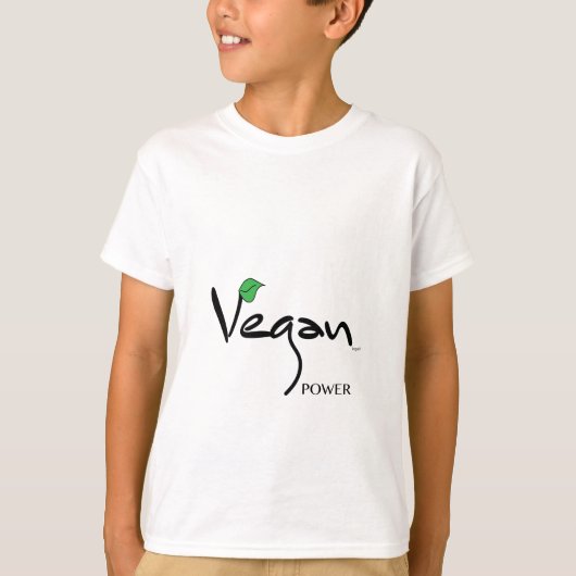 Vegan Power met Green Leaf Cool T-shirt (Voorkant)