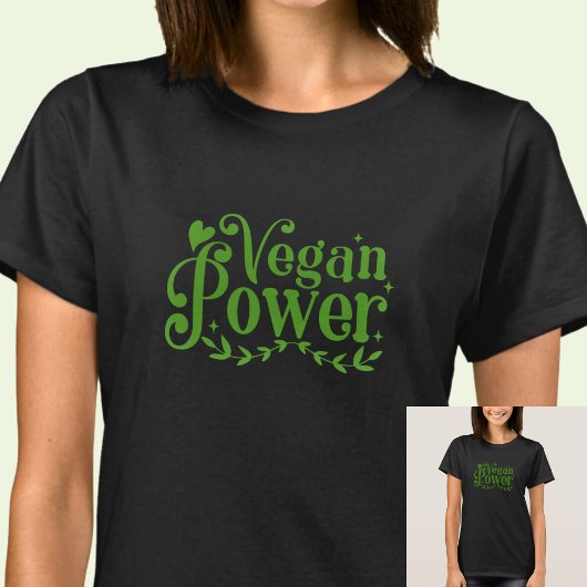 Vegan Power - op donkere kleur T-shirt