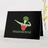 Vegan Power Vegetarian Plant Broccoli Bodybuilding Kaart (Gele Bloem)