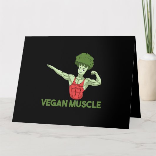 Vegan Power Vegetarian Plant Broccoli Bodybuilding Kaart (Voorkant)