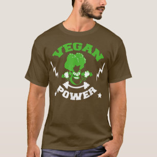 Vegan Power Vegetarian Plant Broccoli Bodybuilding T-shirt