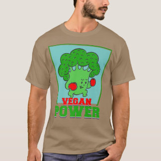 Vegan Power Vegetarian Veggies Boing Fight Broccol T-shirt