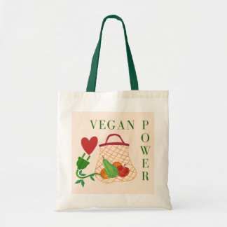 Vegan Power Veggie Charger Heart Canvas tas