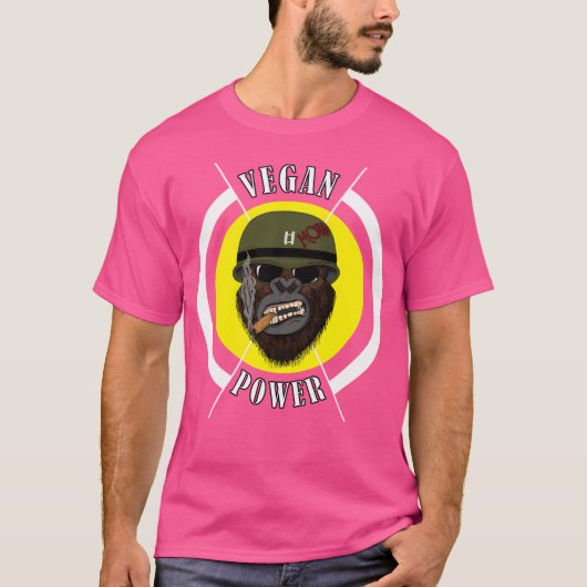 Vegan Power Workout Musea Gorilla Bodybuilding T-shirt (Voorkant)