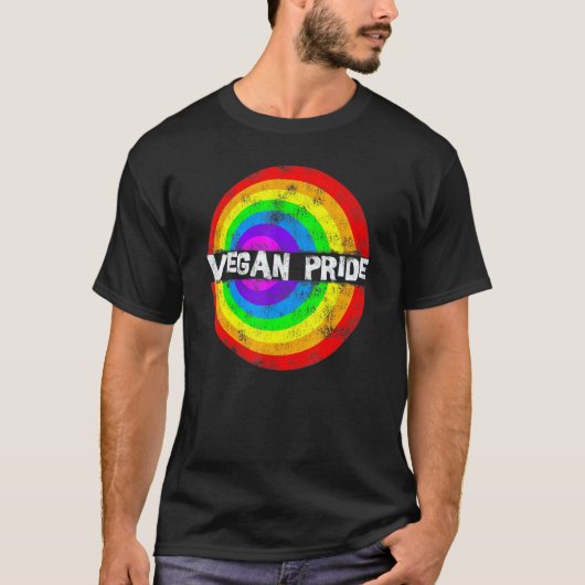 Vegan Pride Regenboog Cirkel T-shirt (Voorkant)