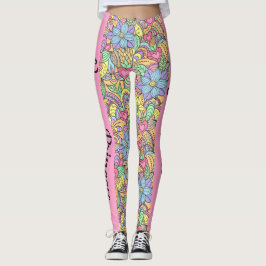 Vegan Princess kleurrijke bloemen mandala Leggings