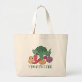 Vegan Pun: Vegangster Grote Tote Bag (Voorkant)