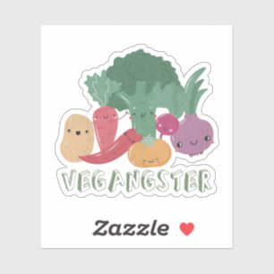 Vegan Pun: Vegangster Sticker