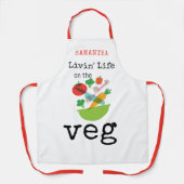 Vegan Quote Living Life on Veg Name White Schort (Voorkant)