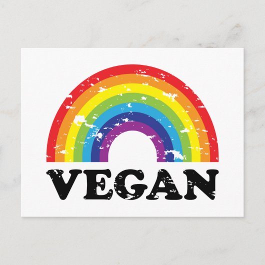 Vegan Rainbow Briefkaart (Voorkant)