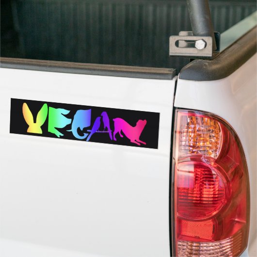 VEGAN RAINBOW BUMPERSTICKER (Op Truck)