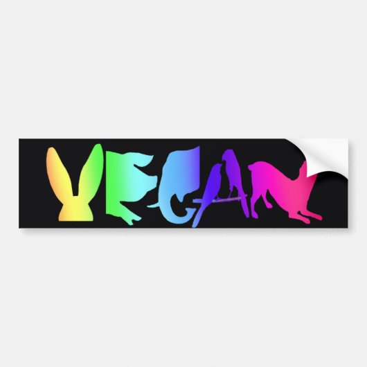 VEGAN RAINBOW BUMPERSTICKER (Voorkant)