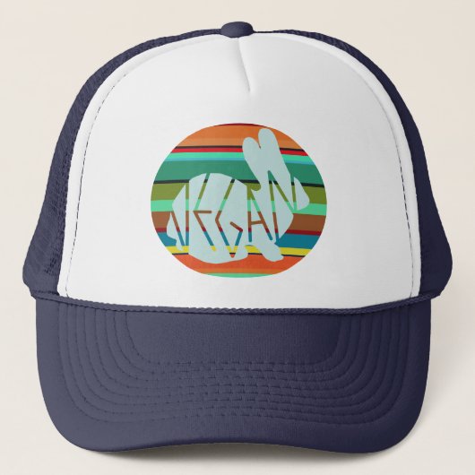 Vegan Rainbow Bunny Trucker Hat Pet (Voorkant)