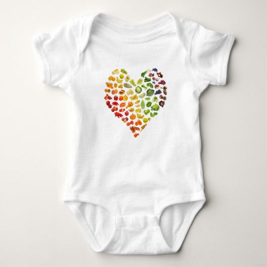 Vegan Rainbow Heart Romper (Voorkant)