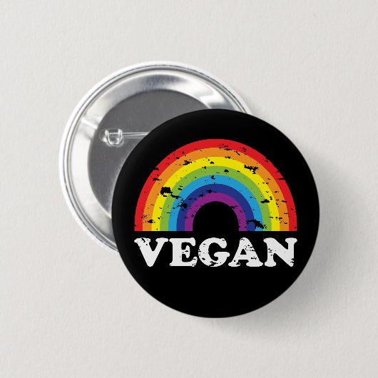 Vegan Rainbow Ronde Button 5,7 Cm (Voorkant /achterkant)