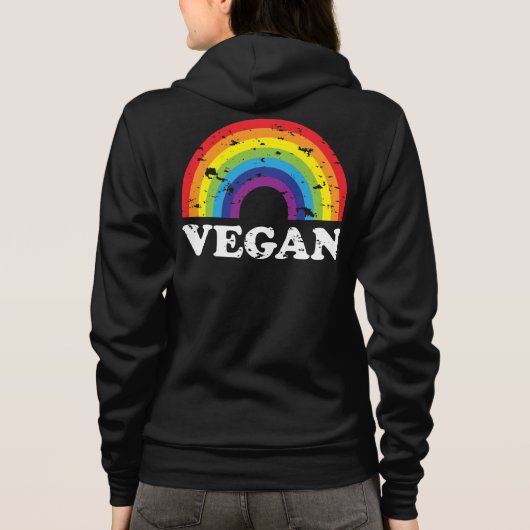 Vegan Rainbow Zip-Up Hoodie (Achterkant)