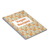 Vegan recept book  retro muted 1970 s bloemen notitieboek (Rechterzijde)