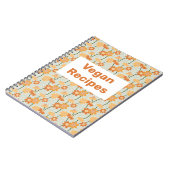 Vegan recept book  retro muted 1970 s bloemen notitieboek (Linkerzijde)