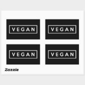 vegan. rechthoekige sticker (Vel)