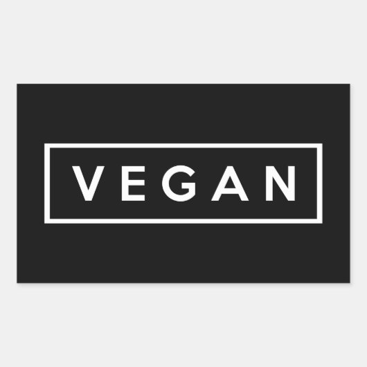 vegan. rechthoekige sticker (Voorkant)