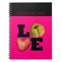 Vegan Recipes Love Vegetables kooking Notitieboek