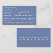 Vegan Restaurant Cards Visitekaartje (Voorkant / Achterkant)