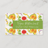 Vegan Restaurant Salad Pattern Visitekaartje (Voorkant)